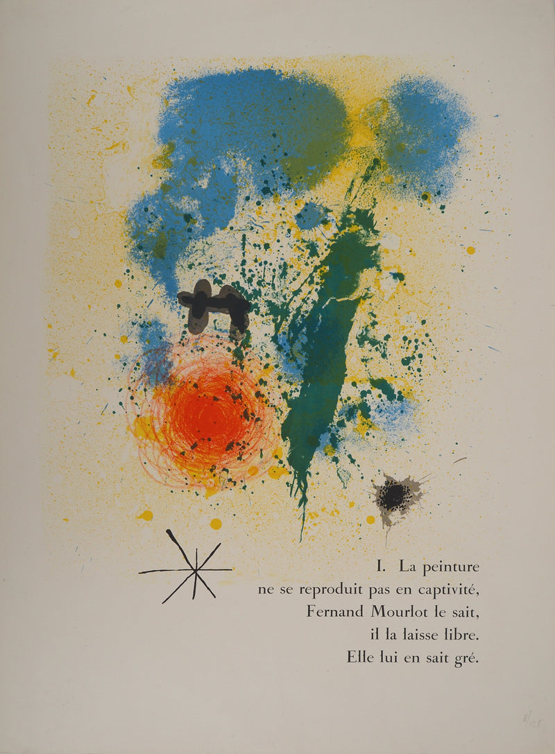 Joan MIRO : Composition bleue et jaune étoilée, Préface de 52 affiches, Affiche originale (vue générale) - Crédit photo : Galerie Art.Paris