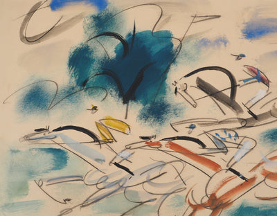 GEN PAUL : Le saut d'obstacle, Longchamps, Aquarelle originale (photo de détail 5) - Crédit photo : Galerie Art.Paris