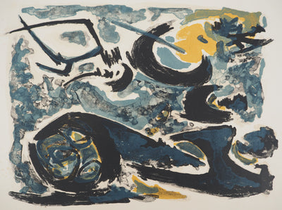 Antonio GUANSE : La lune bleue, Lithographie originale (vue générale) - Crédit photo : Galerie Art.Paris