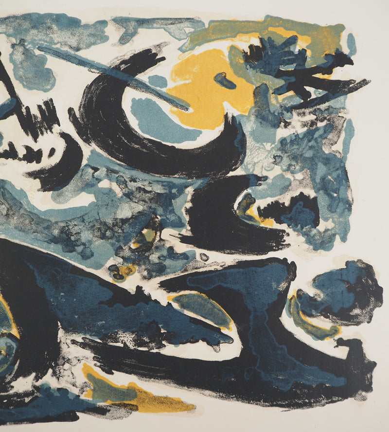 Antonio GUANSE : La lune bleue, Lithographie originale (photo de détail 4) - Crédit photo : Galerie Art.Paris