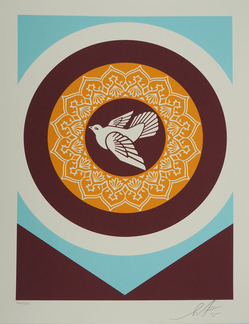 Shepard FAIREY : Peace Dove rouge, Sérigraphie originale (photo de détail 3) - Crédit photo : Galerie Art.Paris