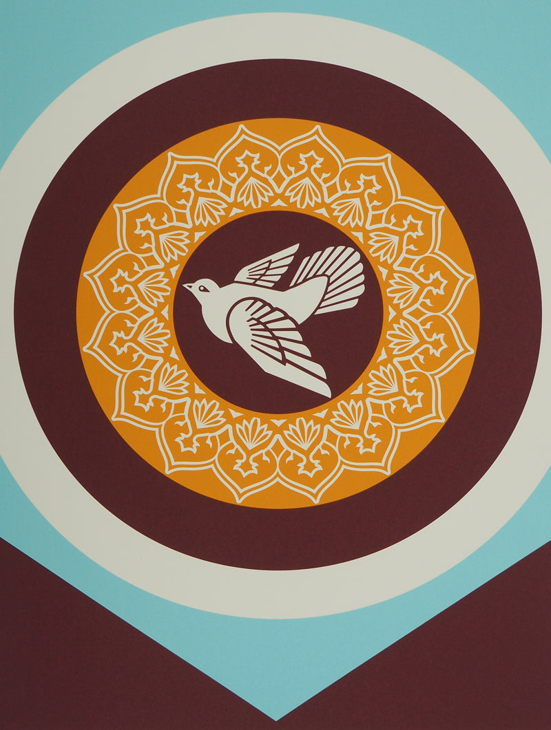 Shepard FAIREY : Peace Dove rouge, Sérigraphie originale (vue générale) - Crédit photo : Galerie Art.Paris