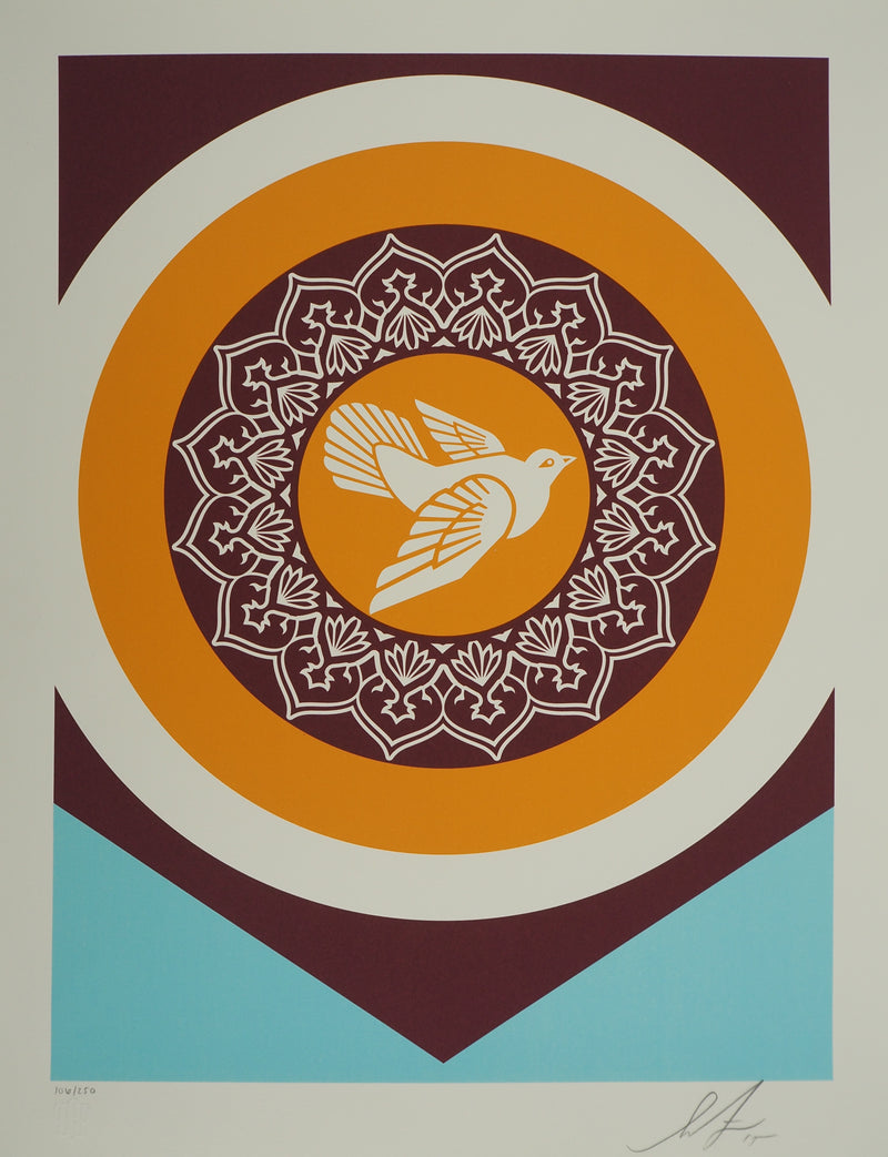 Shepard FAIREY : Peace Dove, Sérigraphie originale (vue générale) - Crédit photo : Galerie Art.Paris