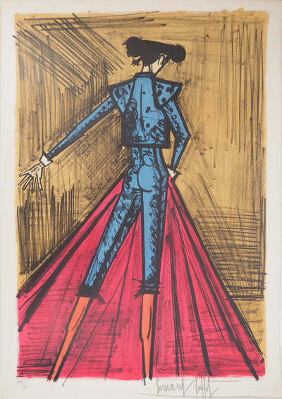 Bernard BUFFET : Torero de dos (Album Toreros), Lithographie originale (vue générale) - Crédit photo : Galerie Art.Paris