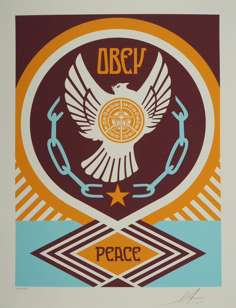 Shepard FAIREY : Peace and Freedom Dove, Sérigraphie originale (photo de détail 3) - Crédit photo : Galerie Art.Paris