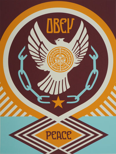Shepard FAIREY : Peace and Freedom Dove, Sérigraphie originale (vue générale) - Crédit photo : Galerie Art.Paris