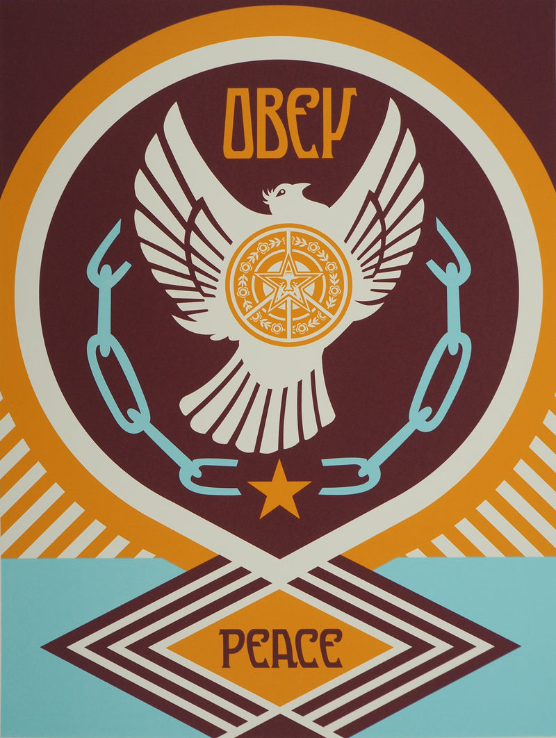Shepard FAIREY : Peace and Freedom Dove, Sérigraphie originale (vue générale) - Crédit photo : Galerie Art.Paris