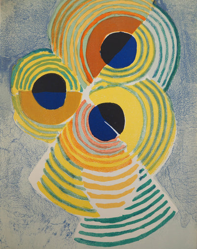 Robert DELAUNAY : Cercles jaune et vert, Lithographie originale (vue générale) - Crédit photo : Galerie Art.Paris