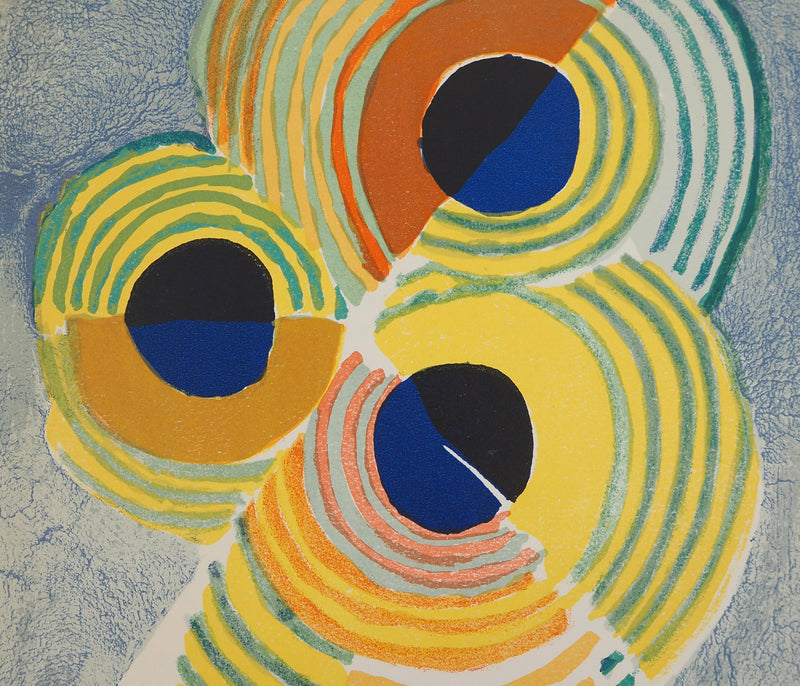 Robert DELAUNAY : Cercles jaune et vert, Lithographie originale (photo de détail 2) - Crédit photo : Galerie Art.Paris