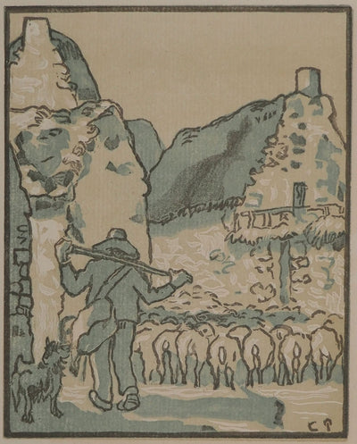 Camille PISSARRO : Le berger, Gravure originale (vue générale) - Crédit photo : Galerie Art.Paris