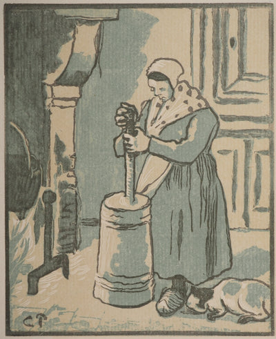 Camille PISSARRO : La baratteuse, Gravure originale (vue générale) - Crédit photo : Galerie Art.Paris