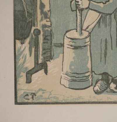 Camille PISSARRO : La baratteuse, Gravure originale (photo de détail 2) - Crédit photo : Galerie Art.Paris