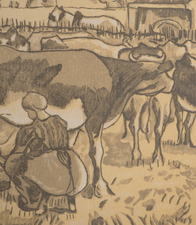 Camille PISSARRO : La trayeuse dans le champs, Gravure originale (photo de détail 4) - Crédit photo : Galerie Art.Paris