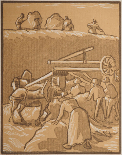 Camille PISSARRO : Le travail dans les champs, Gravure originale (vue générale) - Crédit photo : Galerie Art.Paris