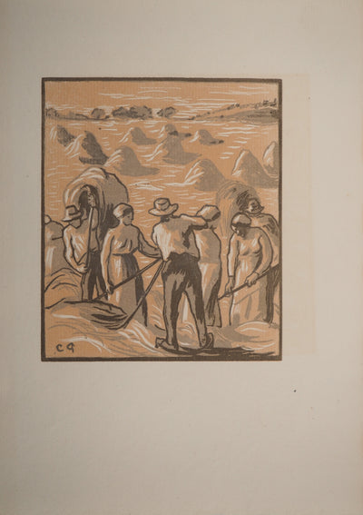Camille PISSARRO : Les paysans et les meules, Gravure originale (photo de détail 3) - Crédit photo : Galerie Art.Paris