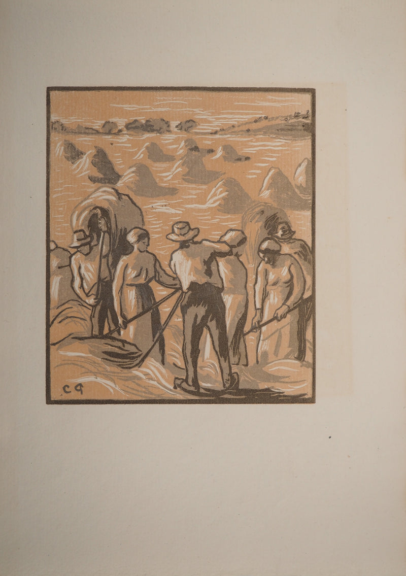 Camille PISSARRO : Les paysans et les meules, Gravure originale (photo de détail 3) - Crédit photo : Galerie Art.Paris