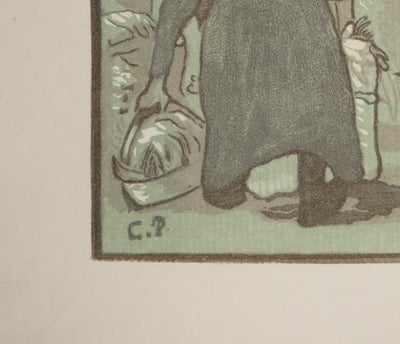 Camille PISSARRO : Au marché, Gravure originale (photo de détail 2) - Crédit photo : Galerie Art.Paris
