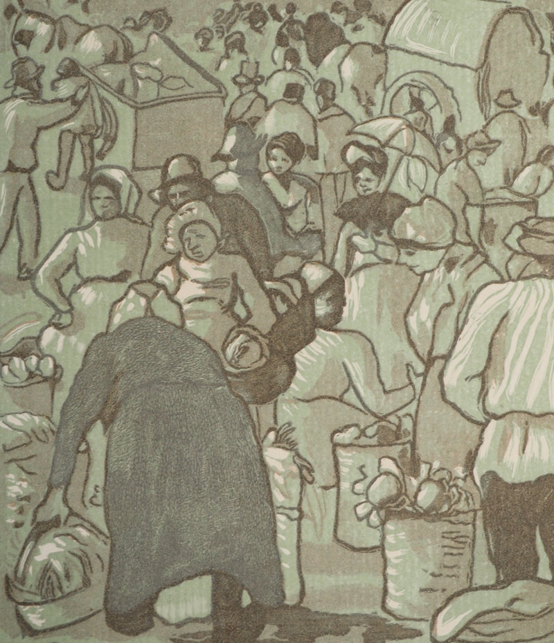 Camille PISSARRO : Au marché, Gravure originale (photo de détail 4) - Crédit photo : Galerie Art.Paris