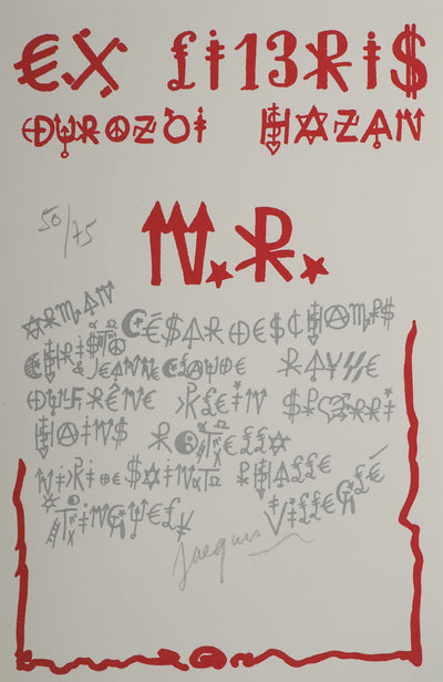 Jacques VILLEGLE : Ex Libris des Nouveaux Réalistes, Sérigraphie originale (vue générale) - Crédit photo : Galerie Art.Paris
