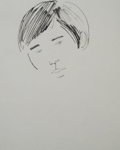 Maurice GENIS : Regard en coin, Dessin original (photo de détail 2) - Crédit photo : Galerie Art.Paris