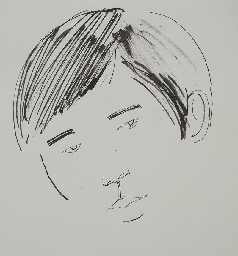 Maurice GENIS : Regard en coin, Dessin original (photo de détail 3) - Crédit photo : Galerie Art.Paris