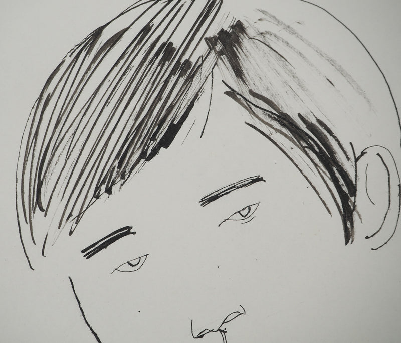 Maurice GENIS : Regard en coin, Dessin original (photo de détail 4) - Crédit photo : Galerie Art.Paris