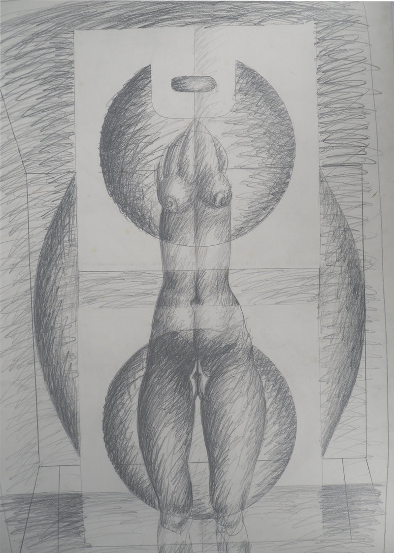 Franz PRIKING : Figure féminine érotique , Dessin original (photo de détail 3) - Crédit photo : Galerie Art.Paris