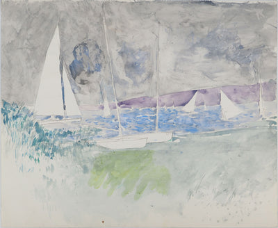Maurice GENIS : Scène de camping, Aquarelle originale (photo de détail 5) - Crédit photo : Galerie Art.Paris