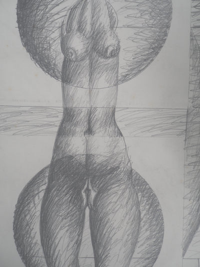 Franz PRIKING : Figure féminine érotique , Dessin original (photo de détail 5) - Crédit photo : Galerie Art.Paris