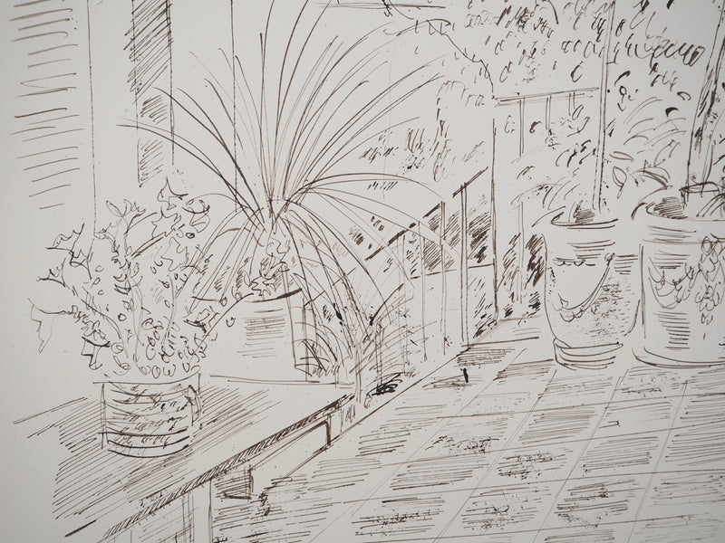 Maurice GENIS : Terrasse en Provence, Dessin original (photo de détail 3) - Crédit photo : Galerie Art.Paris