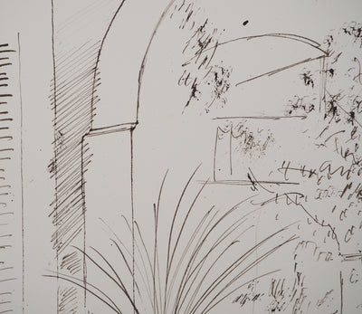Maurice GENIS : Terrasse en Provence, Dessin original (photo de détail 4) - Crédit photo : Galerie Art.Paris
