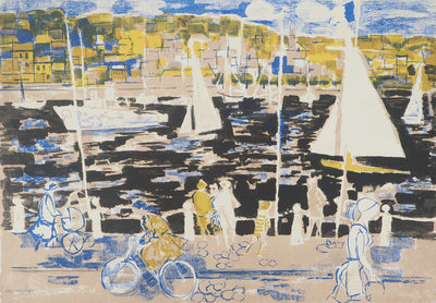 Emilio GRAU SALA : Coucher de soleil sur le port, Lithographie originale (photo de détail 3) - Crédit photo : Galerie Art.Paris
