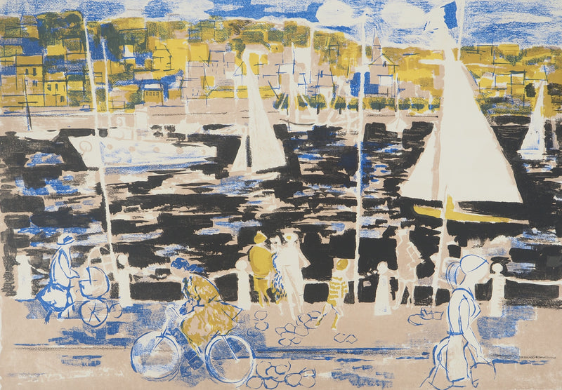 Emilio GRAU SALA : Coucher de soleil sur le port, Lithographie originale (photo de détail 3) - Crédit photo : Galerie Art.Paris