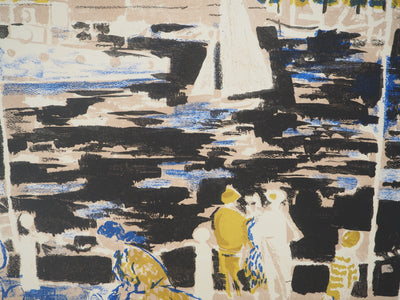 Emilio GRAU SALA : Coucher de soleil sur le port, Lithographie originale (photo de détail 4) - Crédit photo : Galerie Art.Paris