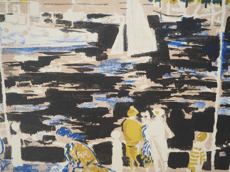 Emilio GRAU SALA : Coucher de soleil sur le port, Lithographie originale (photo de détail 4) - Crédit photo : Galerie Art.Paris