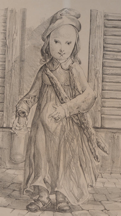 Léonard Tsuguharu FOUJITA : Portrait d'une petite fille, Lithographie originale (photo de détail 3) - Crédit photo : Galerie Art.Paris