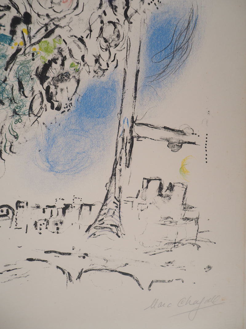 Marc CHAGALL : Offrande de fleurs, Lithographie originale signée