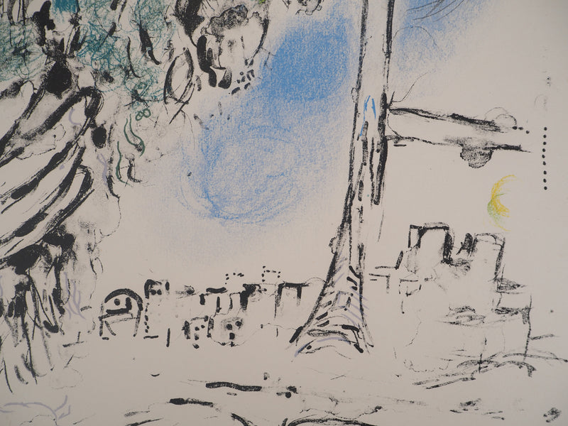 Marc CHAGALL : Offrande de fleurs, Lithographie originale signée