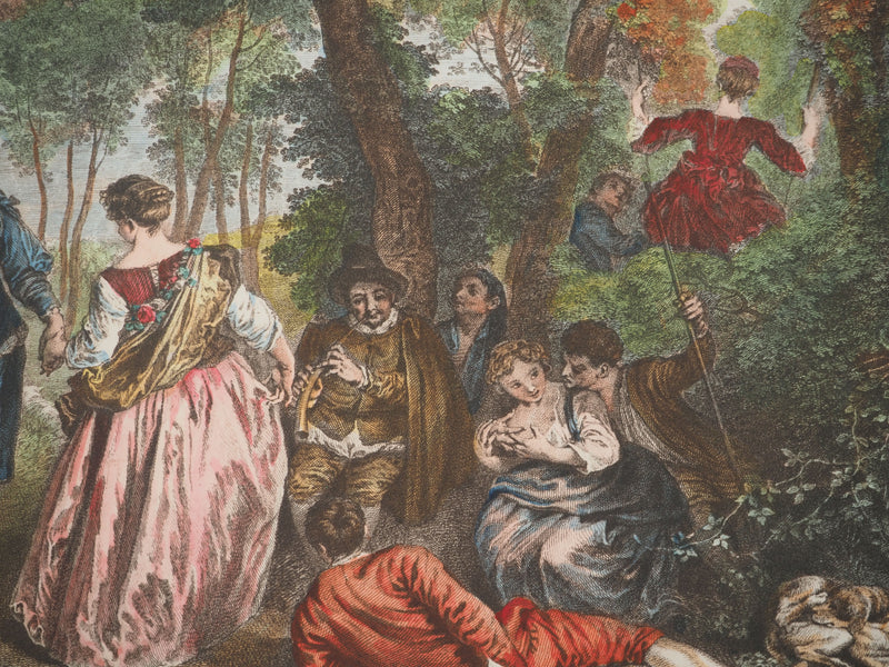 Antoine WATTEAU :, Gravure originale (photo de détail 3) - Crédit photo : Galerie Art.Paris