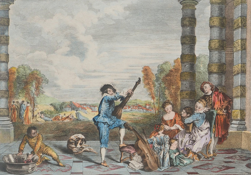 Antoine WATTEAU :, Gravure originale (photo de détail 2) - Crédit photo : Galerie Art.Paris