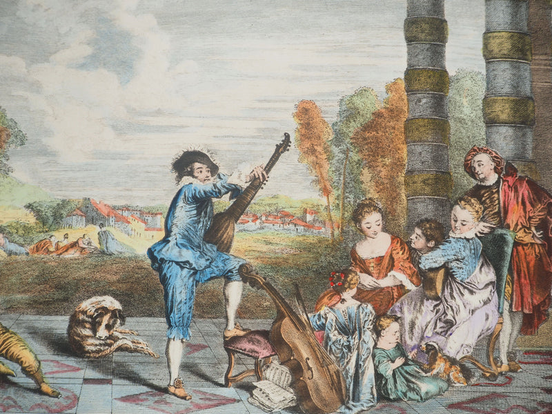 Antoine WATTEAU :, Gravure originale (photo de détail 3) - Crédit photo : Galerie Art.Paris