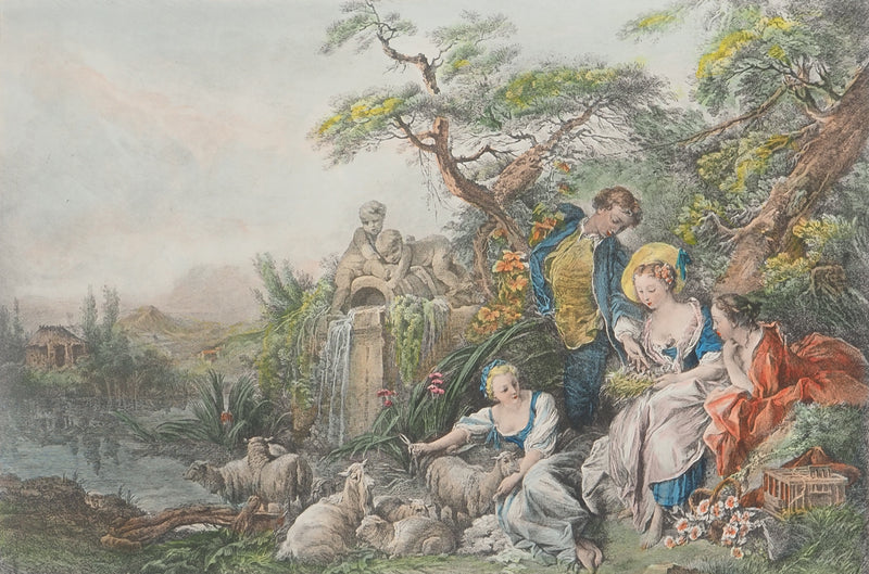 François BOUCHER : Le nid, Gravure originale (photo de détail 2) - Crédit photo : Galerie Art.Paris
