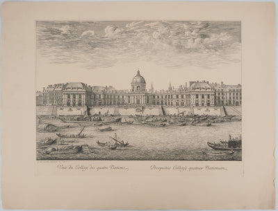 Israël SILVESTRE : Vue du collège des quatre nations, Gravure originale (vue générale) - Crédit photo : Galerie Art.Paris