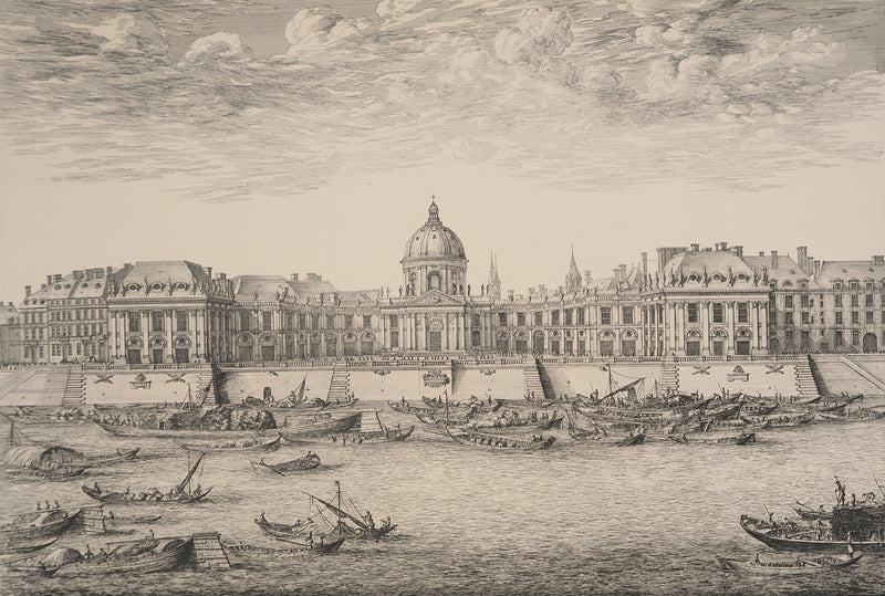 Israël SILVESTRE : Vue du collège des quatre nations, Gravure originale (photo de détail 2) - Crédit photo : Galerie Art.Paris