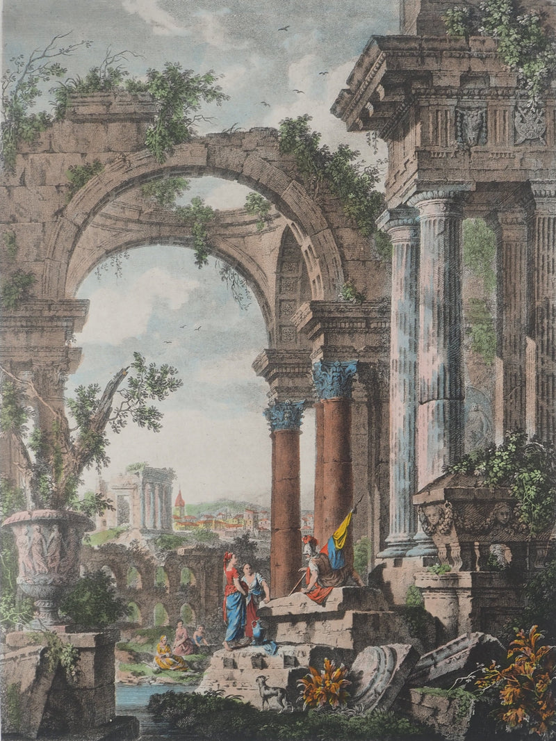 Giovanni Paolo PANNINI :, Gravure originale (photo de détail 2) - Crédit photo : Galerie Art.Paris