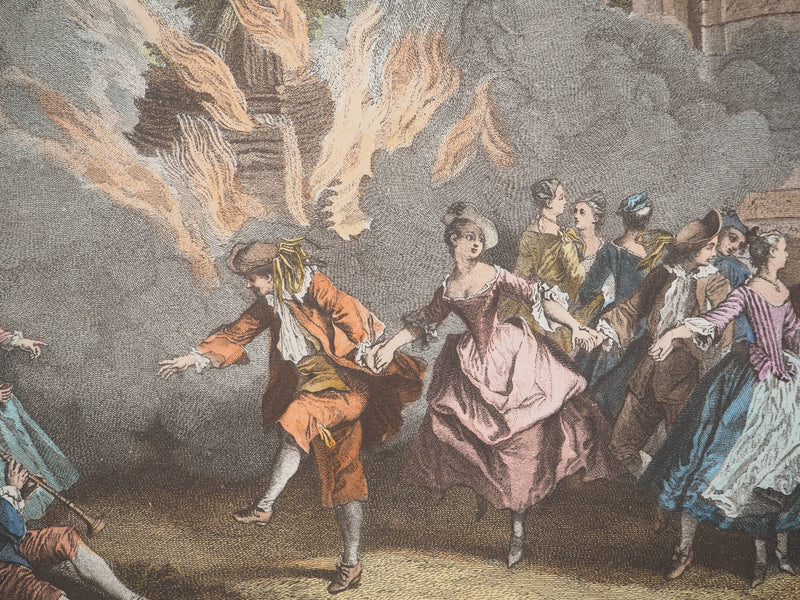 Nicolas LANCRET : Le feu, Gravure originale (photo de détail 3) - Crédit photo : Galerie Art.Paris
