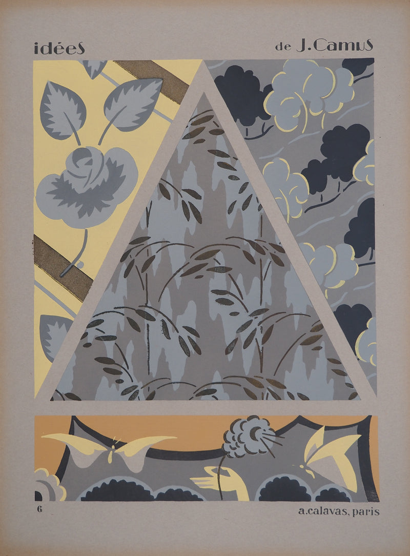 Jacques CAMUS : Le jardin florissant, Lithographie originale (vue générale) - Crédit photo : Galerie Art.Paris