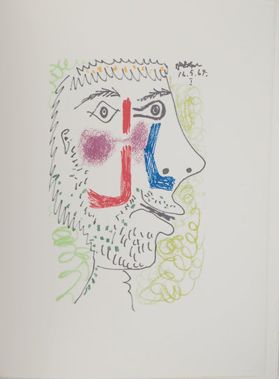 Pablo PICASSO : Jeune homme de profil, Lithographie originale (vue générale) - Crédit photo : Galerie Art.Paris