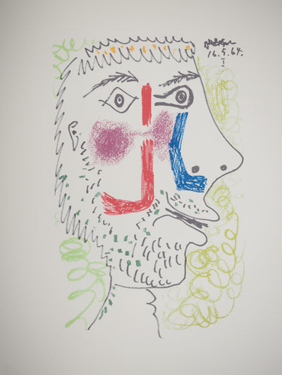 Pablo PICASSO : Jeune homme de profil, Lithographie originale (photo de détail 2) - Crédit photo : Galerie Art.Paris