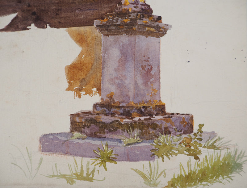Léopold Franz KOWALSKI : Monument devant église, c, Dessin original (photo de détail 5) - Crédit photo : Galerie Art.Paris